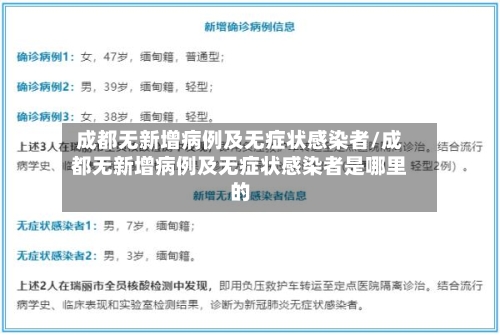 成都无新增病例及无症状感染者/成都无新增病例及无症状感染者是哪里的