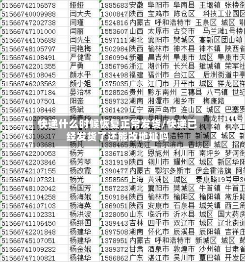 快递什么时候恢复正常发货/快递已经发货了还能改地址吗-第2张图片