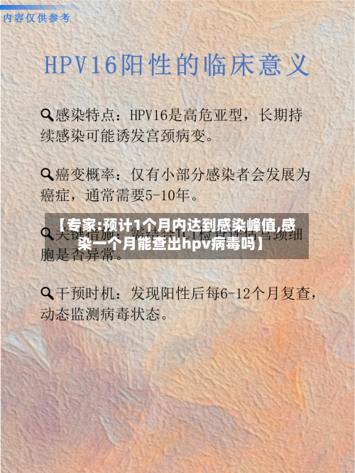 【专家:预计1个月内达到感染峰值,感染一个月能查出hpv病毒吗】