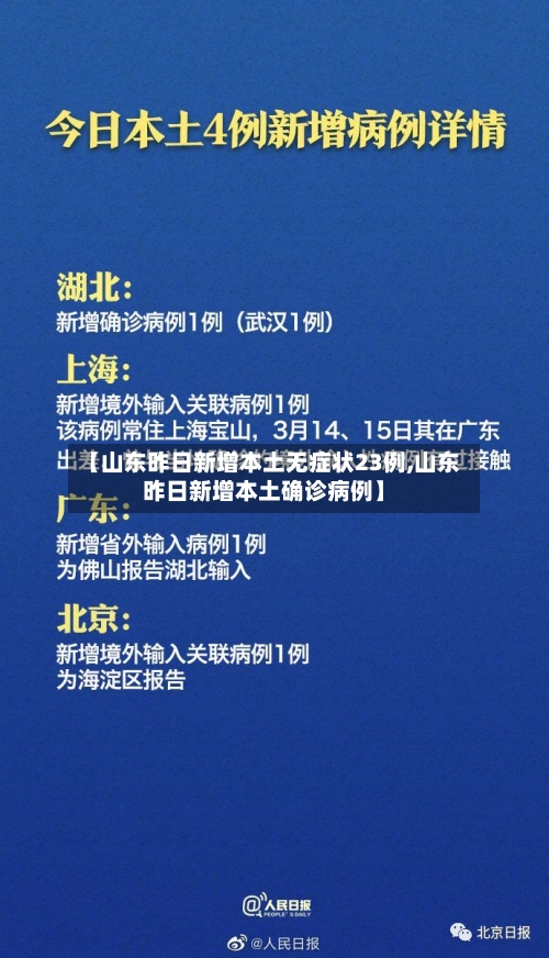 【山东昨日新增本土无症状23例,山东昨日新增本土确诊病例】