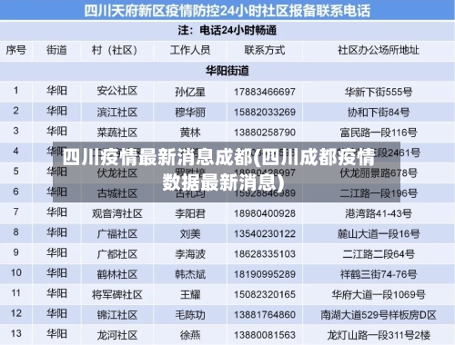 四川疫情最新消息成都(四川成都疫情数据最新消息)