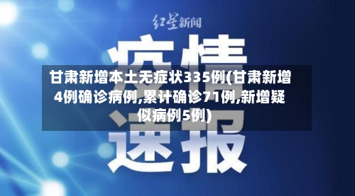 甘肃新增本土无症状335例(甘肃新增4例确诊病例,累计确诊71例,新增疑似病例5例)-第2张图片