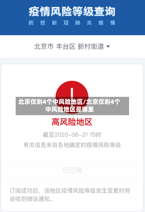 北京仅剩4个中风险地区/北京仅剩4个中风险地区是哪里-第2张图片