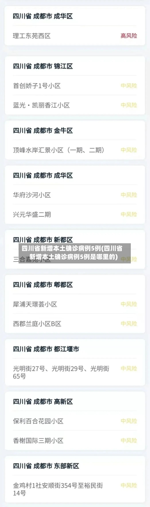四川省新增本土确诊病例5例(四川省新增本土确诊病例5例是哪里的)-第2张图片