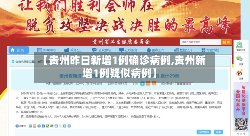【贵州昨日新增1例确诊病例,贵州新增1例疑似病例】-第3张图片