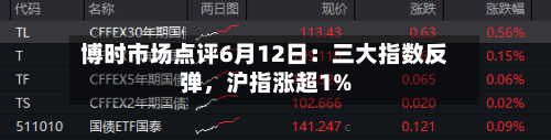 博时市场点评6月12日：三大指数反弹，沪指涨超1%
