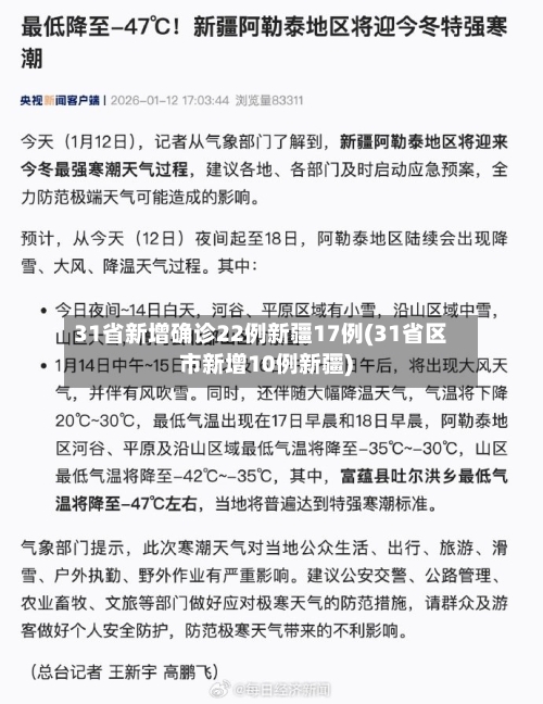 31省新增确诊22例新疆17例(31省区市新增10例新疆)