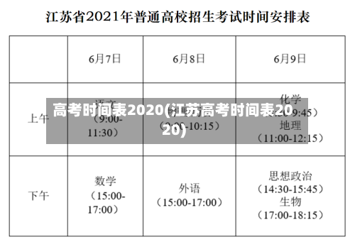 高考时间表2020(江苏高考时间表2020)