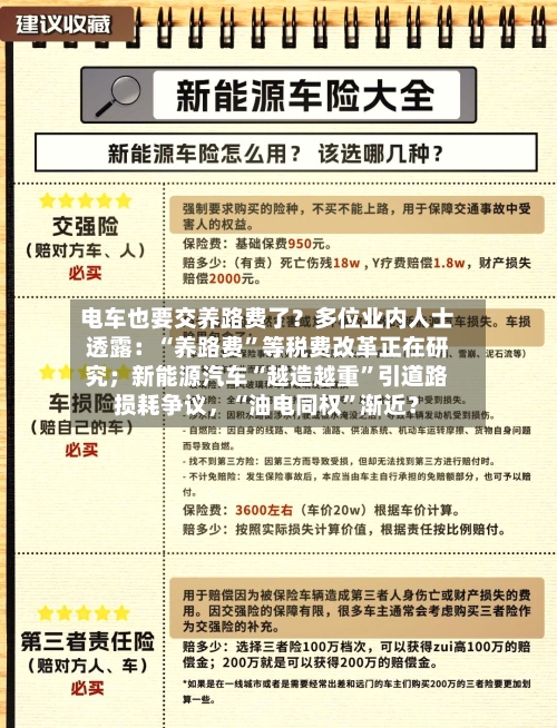 电车也要交养路费了？多位业内人士透露：“养路费”等税费改革正在研究；新能源汽车“越造越重	”引道路损耗争议	，“油电同权”渐近？-第2张图片