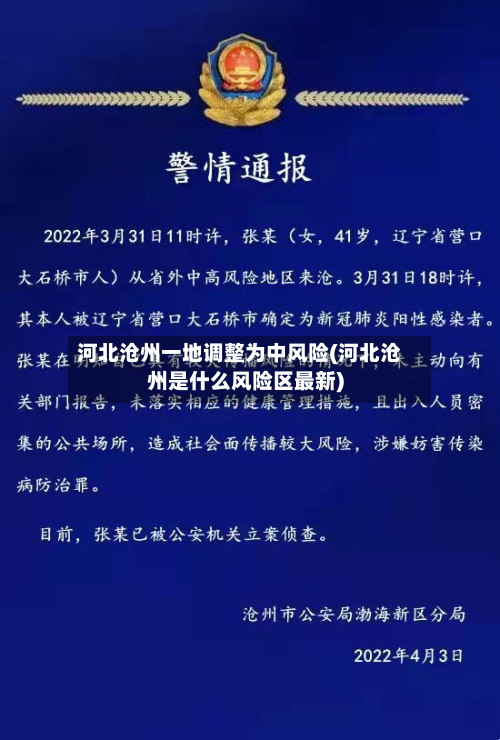 河北沧州一地调整为中风险(河北沧州是什么风险区最新)